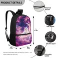 thumbnail image 5 of Uourmeti Cat and Moon Pattern Backpack for School Vacation, Rich Texture Durable Fabric School Backpack Smooth Zippers Student Bookbag, 5 of 6