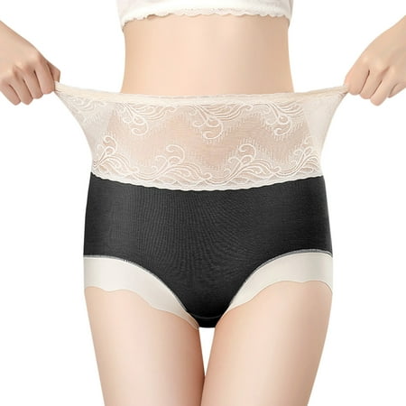 

Female Panties Underwear Women High Waist Belly Lace Seamless Lift Breathable Triangle Cotton Briefs
