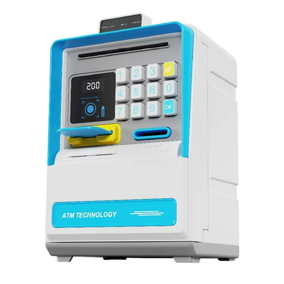 Electronic Safe Money Box with Simulated Recognition, Password-Protected Mini Safe for Coins and Cash Storage