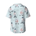 thumbnail image 2 of Xecao offers the Poodle Playing Skateboard for Men's Casual Short-sleeved Shirt, a button-up collared shirt with a pocket, perfect for beach vacations and yacht travel in the X-Large size., 2 of 7