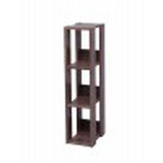 Iris Mado 3 Shelf Slim Open Wood Shelving Unit Brown Com