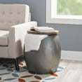 thumbnail image 5 of Linon Reid Metal and Wood Drum Side Table with Storage in Silver, 5 of 8