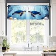 thumbnail image 3 of JOOCAR Polyester Window Valance Curtain with Blue Turtles and Seashells Design for Home Kitchen Living Room Bedroom Bathroom Decor 54x18 inch, 3 of 4