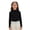 Black, variant on Girls Shirts Ribbed Long Sleeve Shirt Soft Stretch Blend Tee for Kids Casual Top with Classic Fit Black 5 Years-6 Years
