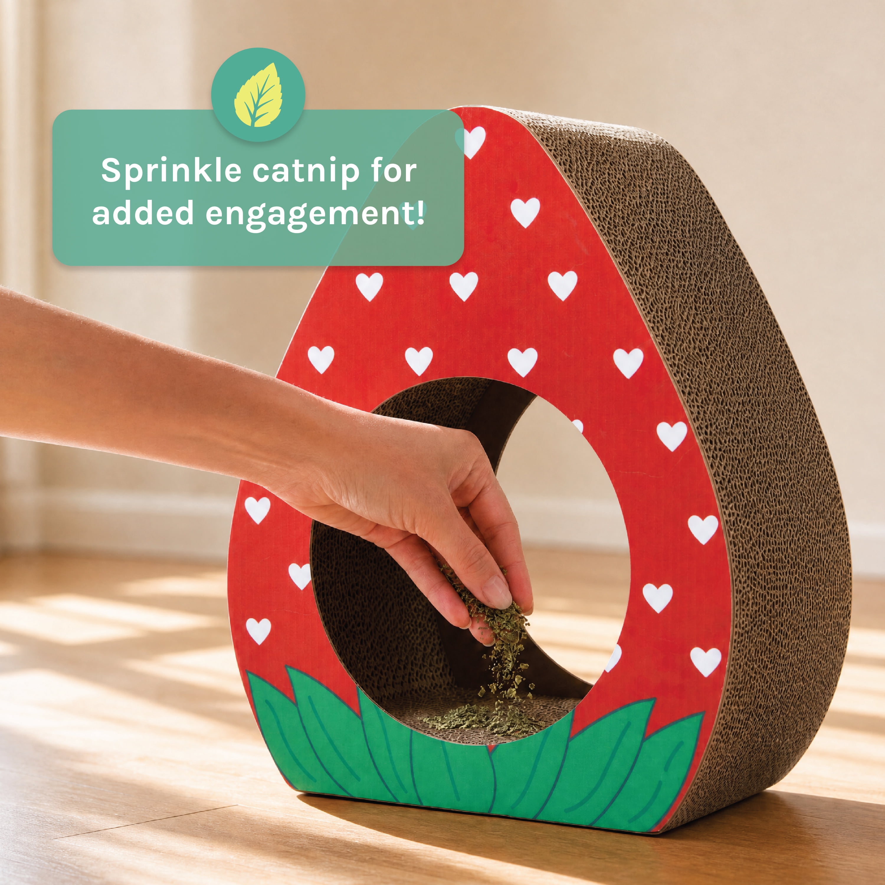 Kitty City Durable Strawberry Corrugated Cardbaord Cat Scratching Pad,O/S