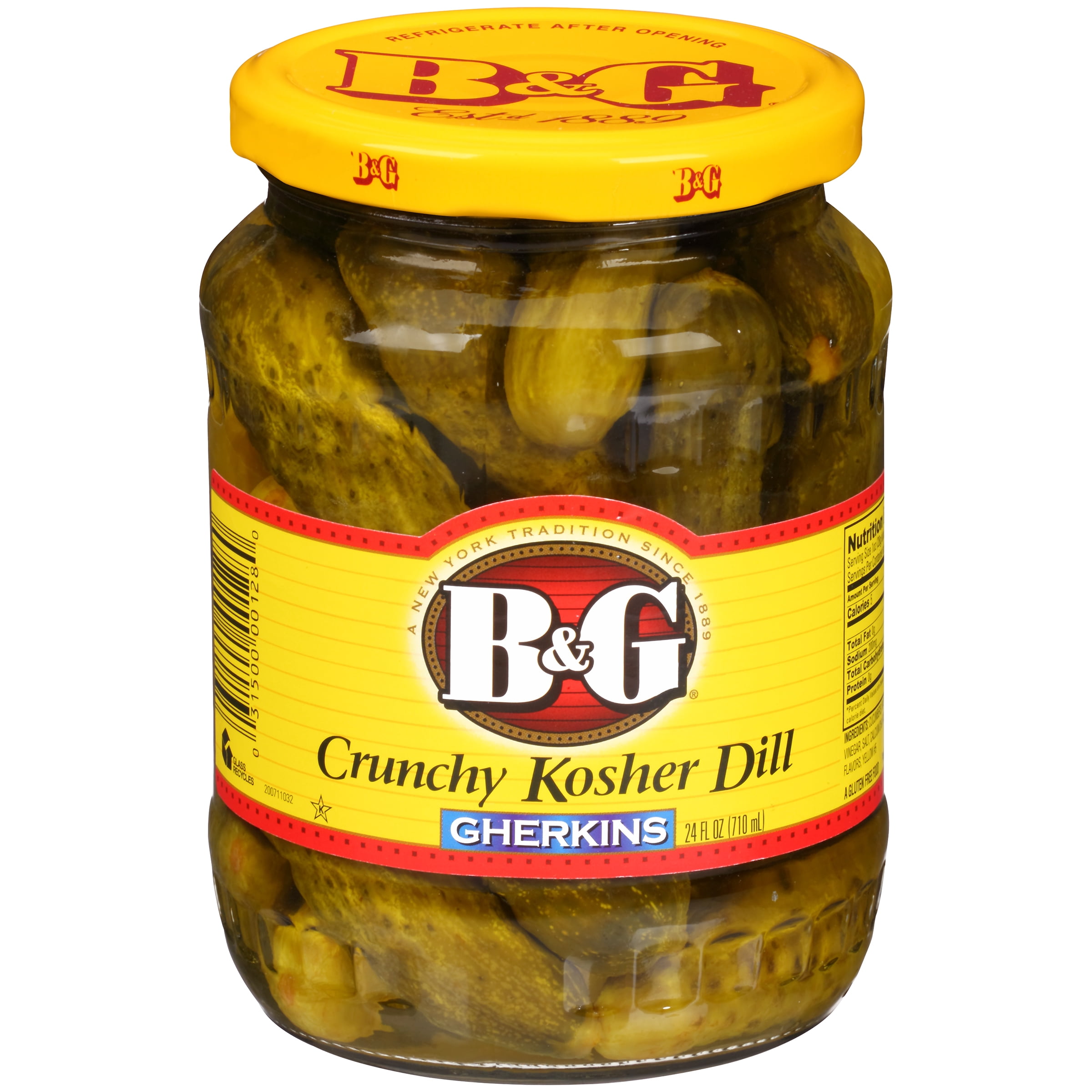 (2 Pack) B&G Kosher Dill Gherkins, 24 Fl Oz