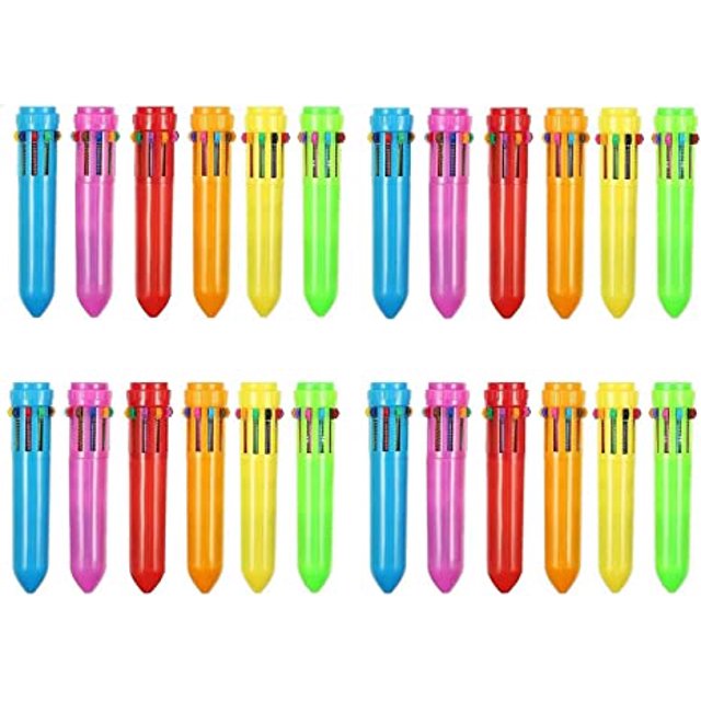 24 Pack Multicolor Ballpoint Pen Mini Shuttle Pens mini pens, Retractable Ballpoint Pens Multicolor Pens kids pens Office School Supplies for Students Children