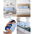 thumbnail image 6 of Blue White Stripe Pillow Covers Queen Size 2 Pack, Modern Minimalist Geometric Striped Soft Bed Throw Pillowcases Breathable Cooling Long Lumbar Body Pillow Sham Cover for Bed Sofa 20''x30'', 6 of 7