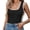 Black, variant on Summer Sleeveless Color Block Women Square Neckline Tank Tops Slim Vest Camisole