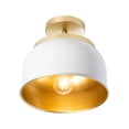 thumbnail image 1 of Lámpara de techo LámparaYa estilo vintage blanco mate y oro 1 luz E27 40W, 1 of 6