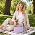 thumbnail image 5 of Foldable Lunch Bag Dumpling Shape Insulated,Waterproof Compact Bento Organizer,Lightweight Portable Cooler for Office School Outdoor Picnic Purple, 5 of 6