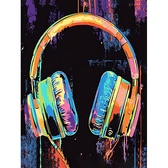 Colorful Headphones Canvas Painting/Wall Art,Suitable for Living Room,Bedroom,Studio Apartment,Dormitory,Office Decor.