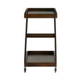 thumbnail image 3 of Powell Thornton 2-Tier Z-Frame Rolling Bar Cart with Glass Top, Walnut, 3 of 19