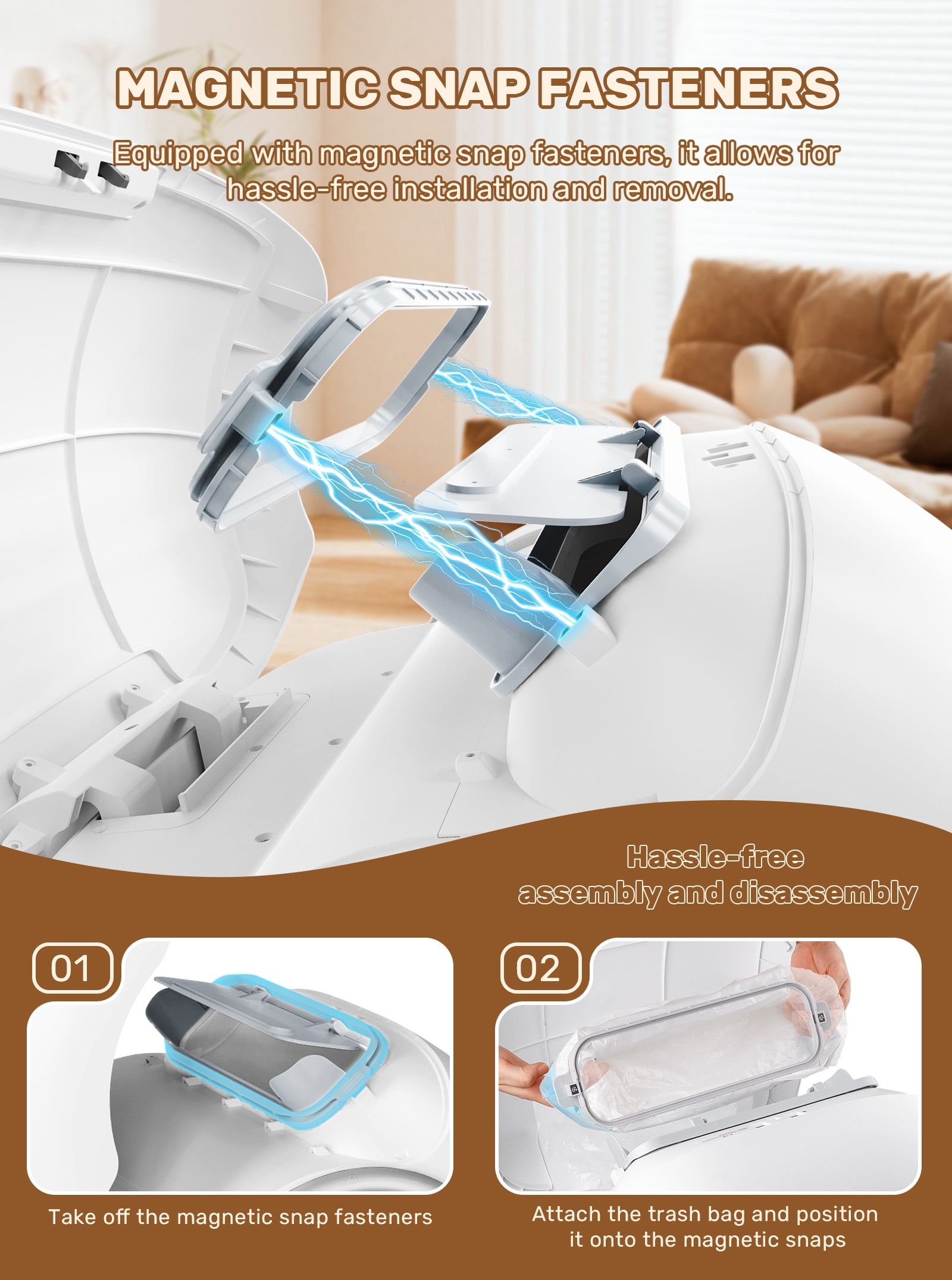 Automatic  Cat Litter Box, Upgraded 65L+9L Extra Large Self Cleaning Litter Box for Multiple Cats, Features negative ion Sterilization and Deodorization, APP Control
