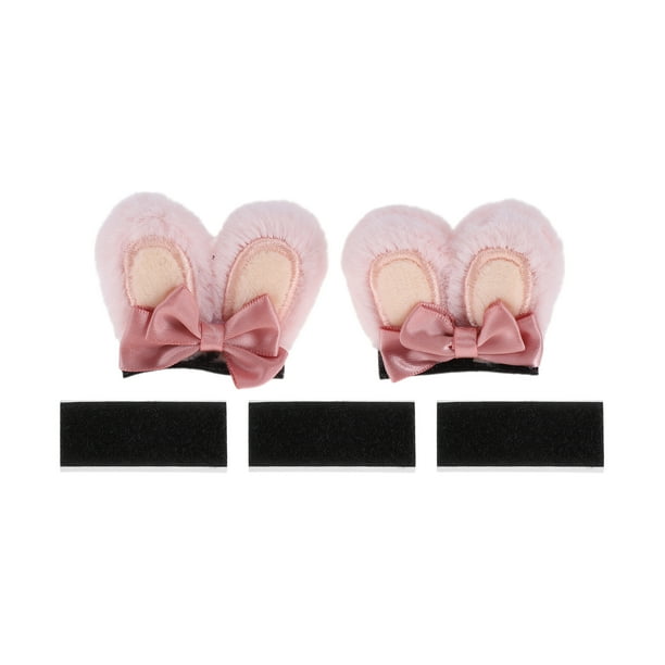 Accesorios de Casco de Motocicleta Decoración Orejas de Conejo Dobles con Lazo para Cascos de Motocicleta Bicicleta Esquí Rosa Felpa Stickers 1 Juego