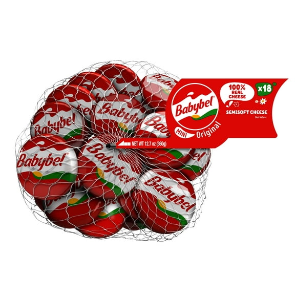 Babybel Original Flavored Snack Cheese, 12.7 oz, 18 Count Net. Refrigerated