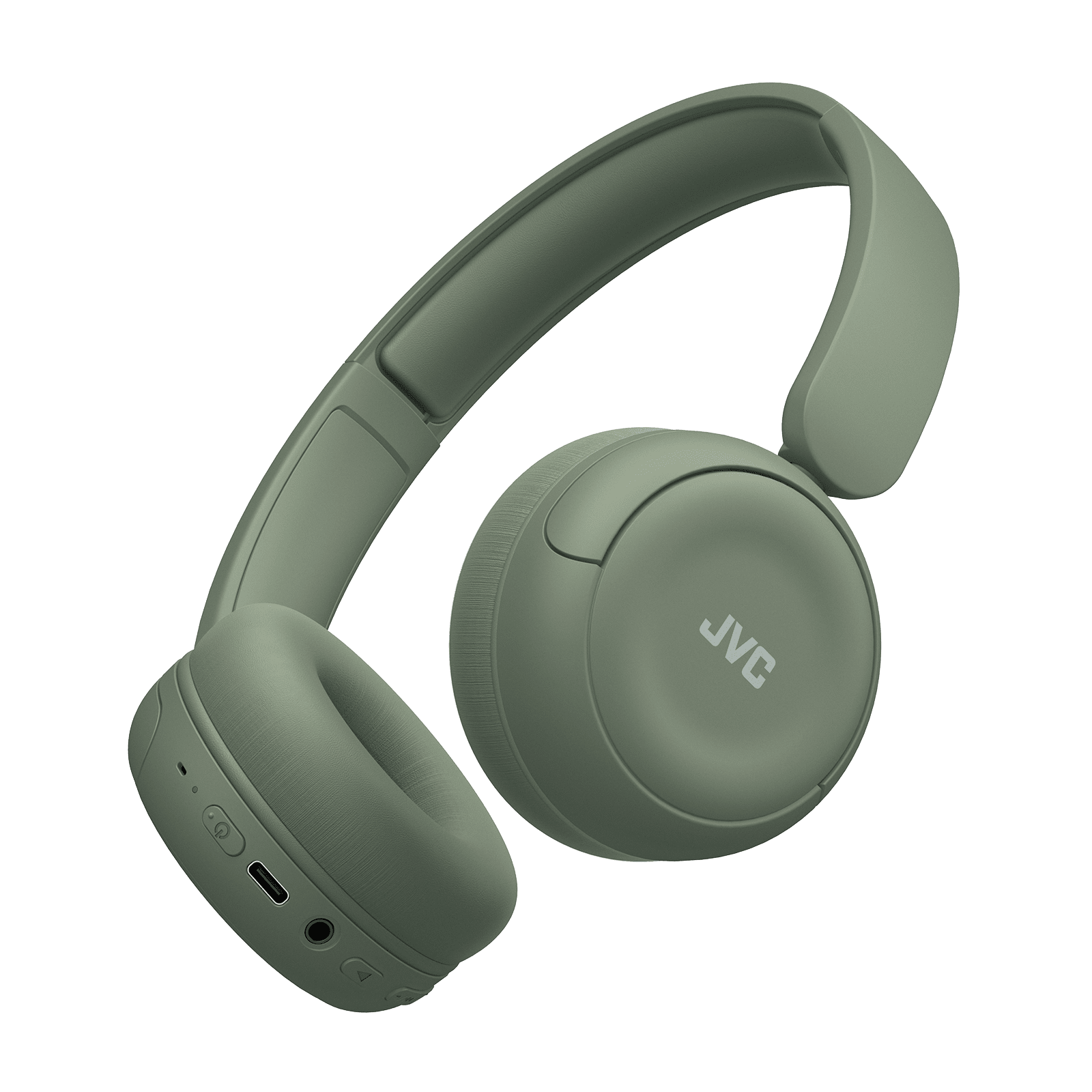 JVC Wireless Headphones with 50H Battery Life, Soft Cushions, Foldable Design, Bluetooth 5.3, Multipoint Connection, App EQ, Built-in Mic – Matte Green