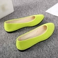 thumbnail image 4 of PARTGRE Women's Round Toe Ballet Flats, Navy Blue Flats, Comfortable Faux Leather Insole Low Heels Dress Shoes For Ladies Yellow, 4 of 4