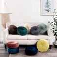 thumbnail image 4 of Velvet 15-Inch Round Decorative Pillow for Couch Décor (Light Yellow), 4 of 7
