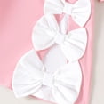 thumbnail image 6 of YDFCWXW Girl's Bow Short Dress Cute Ruffle Short Sleeve Casual Birthday Party Flowy Dresses (6-9 Months, Pink), 6 of 9