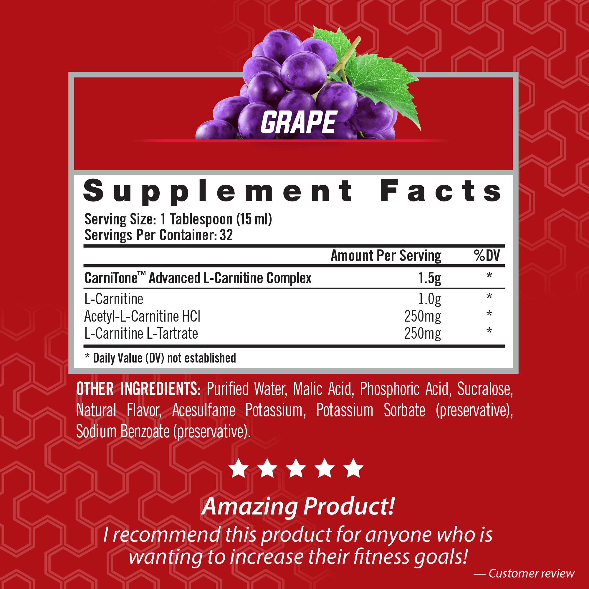 iSatori L-Carnitine LS3 Concentrated Liquid Fat Burner And Metabolism Activator - Fat Loss for Health And Fitness - Keto Friendly - Stimulant Free - Grape 1500mg - (32 Servings)