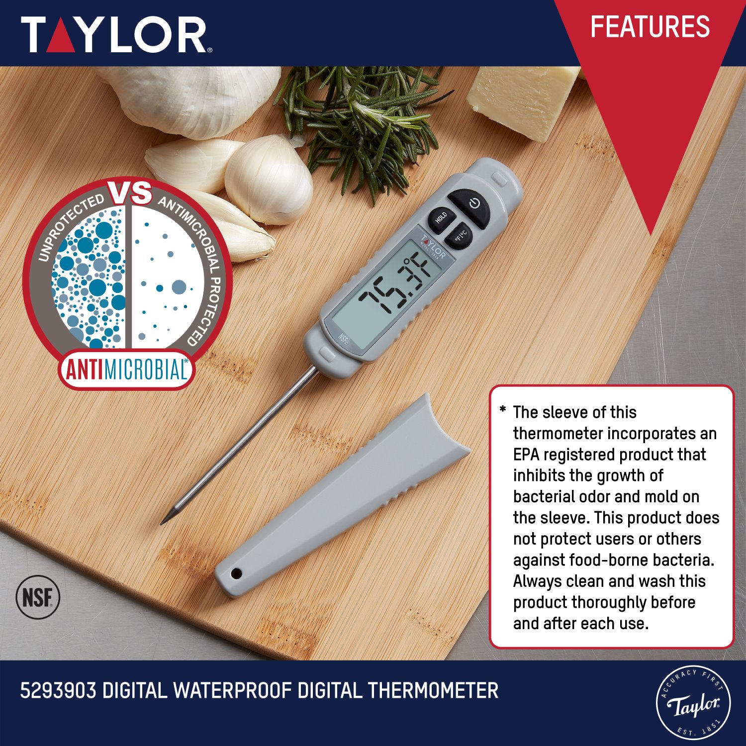 Taylor Waterproof Digital Pen Meat Thermometer photo 3