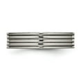 thumbnail image 2 of Auriga Fine Jewelry Titanium w/CZ 5mm Grooved Comfort Fit Band for Men Size 7.5, 2 of 6