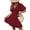 Wine Red, variant on Women'S Ruched V Neck High Waist Casual Short Sleeve A-Line Dress Wine Red S