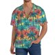 thumbnail image 1 of Balery Hawaii Palms Camisa Casual de Manga Corta con Botones para Hombre, Texturizada, Estilo Cubano, para Playa, Verano-XX-Large, 1 of 5