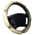 thumbnail image 2 of 38Cm Car Steering Wheel Cover Anti-Slip Sandwich Sport Type Protector Breathable Beige, 2 of 9
