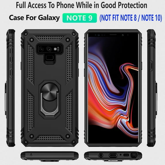 Samsung Galaxy Note 9 Case, STARSHOP Drop Protection Ring Kickstand Cover- Black