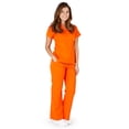 thumbnail image 1 of Ultra Soft Medical Nurse Uniform Premium Women's Junior Fit Mock Wrap Scrub Sets 39116-X-Small (Orange), 1 of 3