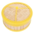 thumbnail image 2 of Bamboo Steamer Kitchen Food Steamer Steamer Basket with Lid Cooking Tool Random Color, 2 of 9