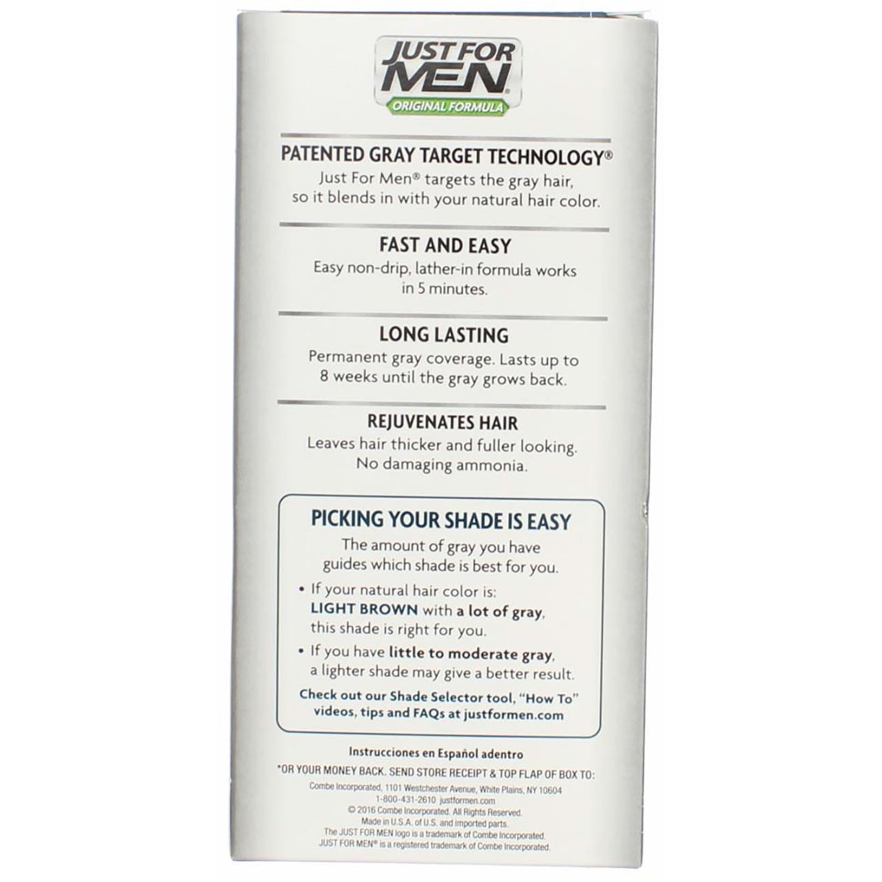 Just For Men Original Formula Hair Color, Light Brown H-25 (2 pack) (Bundle)