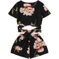 thumbnail image 2 of Women's 2 Piece Boho Floral Print Crop Cami Top with Shorts Set, 2 of 5