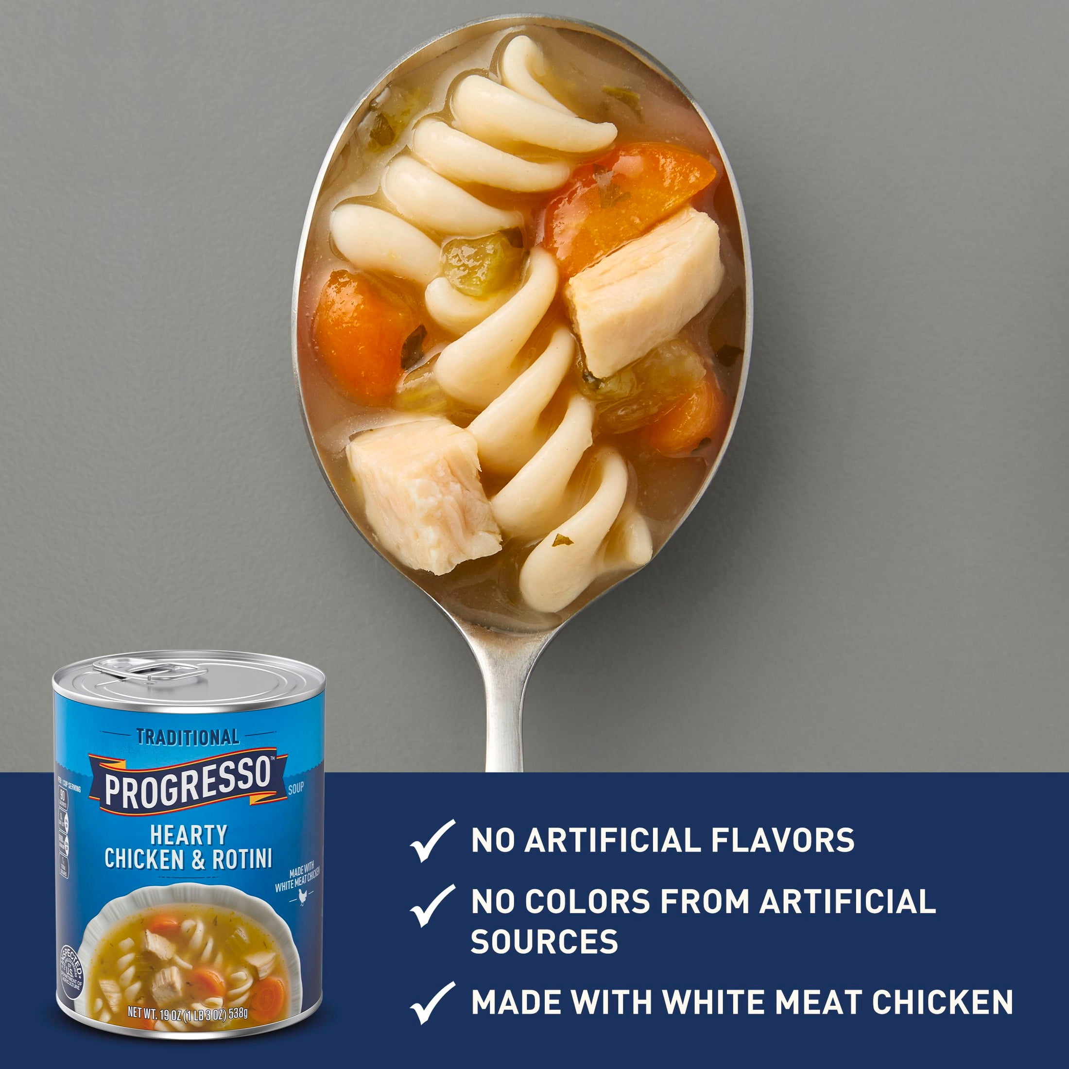 (4 pack) Progresso Traditional, Hearty Chicken & Rotini Canned Soup, 19 oz.