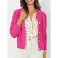thumbnail image 2 of Women'S Knit Cardigan Sweaters Casual Long Sleeve Open Front Button Down Trendy Jackets Outerwear Rose Red L, 2 of 8