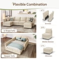 thumbnail image 5 of Marrber Convertible Modular L-Shaped Sectional Couch, 5 Seats Corner Sofa with Storage Ottoman for Living Room Small Space, Polyester Beige, 5 of 8