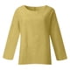 thumbnail image 4 of Camiseta de manga larga y cuello redondo de color liso para mujer: estilo informal y holgado, tejido de poliéster para los días más frescos., 4 of 5