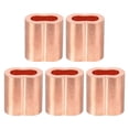 thumbnail image 1 of Unique Bargains 5/16"/ 8mm Wire Rope Loop Sleeve, 5 Pack Copper Double Ferrule Duplex Crimping Loop Sleeve, Golden, 1 of 5