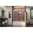 thumbnail image 4 of DreamLine Infinity-Z 56-60 in. W x 58 in. H Semi-Frameless Sliding Tub Door, Clear Glass in Brushed Nickel, 4 of 8