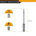 thumbnail image 2 of Uxcell 5pcs Punta de destornillador Torx de seguridad TT10 de 3" (75mm) Longitud Vástago hexagonal de 1/4" Magnético a prueba de manipulaciones de 6 puntos, 2 of 7