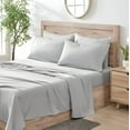 thumbnail image 2 of Kindlier 100% Organic Cotton Sheet Set – Deep Pocket Bedding Set Queen, Light Grey, 2 of 5