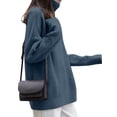 thumbnail image 4 of Women'S Loose Turtle Neck Long Sleeve Pullover Sweater Autumn and Winter Knitted Pullover Top Blue One size, 4 of 9