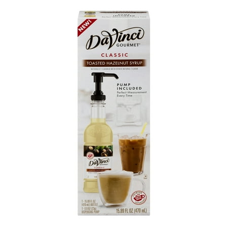- DaVinci Gourmet Classic Syrup with Pump, Toasted Hazelnut, 470ml