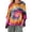 Multicolor 3, variant on Tie Dye Pattern Women's Summer Casual Loose T Shirts Mid Sleeve Sexy Cute Tops Daily Wear Blouse for Women