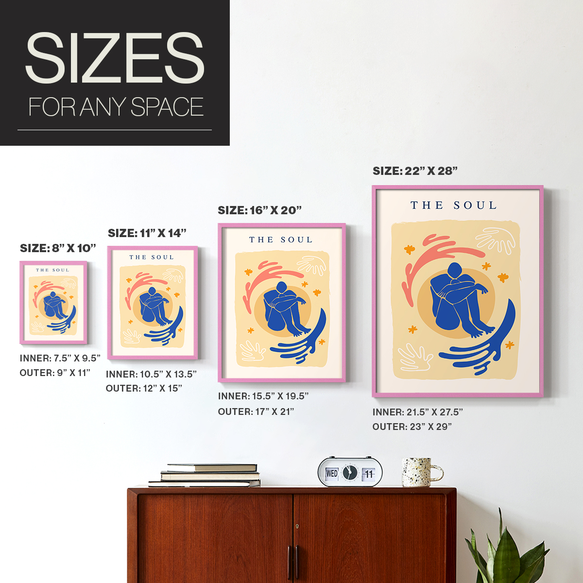 Matisse CCCXII in Pink Solid Wood 11 x 14 Framed Print