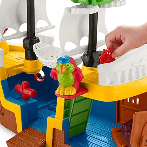 Fisher-Price Little People Pirate Ship playset with music, sounds and action for toddlers and preschool kids ages 1-5 years