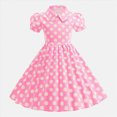 thumbnail image 2 of Sgkm Girls Dresses for Teens Polka Dot Holiday Dress Puff Sleeve Girls Baby Clothes Fitted Children Clothes, 2 of 6