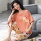 thumbnail image 5 of Conjuntos de pijama de verano para mujer, ropa de dormir con estampado de dibujos animados, manga corta y pantalones, traje de 2 piezas, ropa de estar por casa informal, ropa de casa para mujer, 5 of 5
